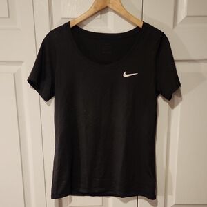 Nike Women's Black Tee with White Logo